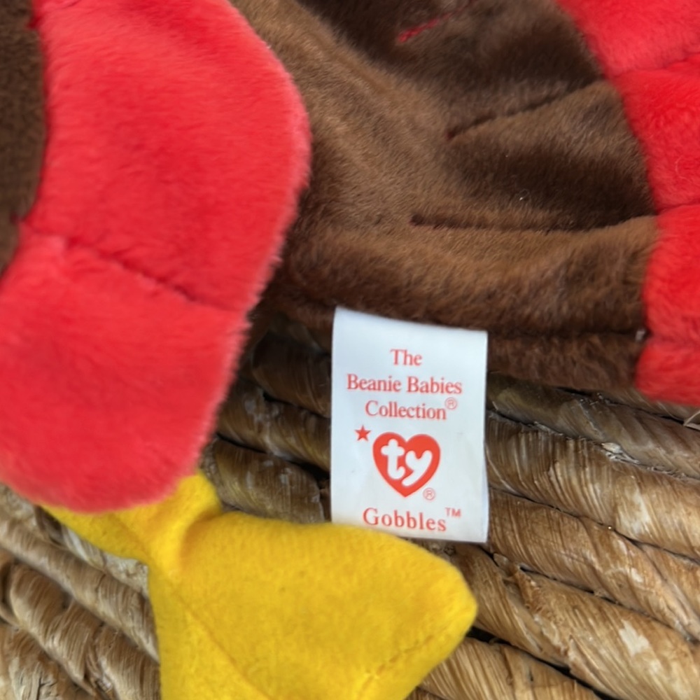 🦃 TY Beanie Baby "Original" GOBBLES the Turkey. Rare / Retired. Vintage. NWT. - Picture 7 of 8